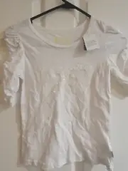 PUMPKIN PATCH white 3/4 sleeve girls top Size 8 BNWT