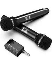2 Wireless Microphones W/ One-to-One Chip Connection 40H Rechargeable Battery