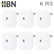 6 Pcs LED Night Light Lamp with Smart Sensor Dusk to Dawn , Daylight White 0.4W