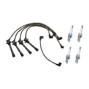 Bosch Ignition Leads + 4 x Denso Iridium TT Spark Plugs for Toyota Corolla AE92