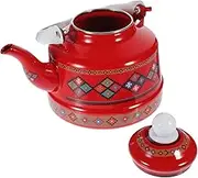 Zerodeko Vintage Enamel Tea Kettle Retro Decorative Teapot with Comfortable Handle for Stovetop Use Temperature Resistant Easy to Clean for Family Gatherings and Kitchen