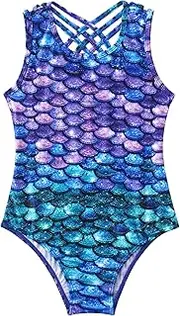 [Moggemol] Kids Girls Gymnastics Leotards Sparkly Sleeveless Ballet Dance Clothes Athletic Unitards Activewear