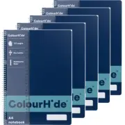 NEW 5x Colourhide Notebook 120 Page A4 Navy Dark Blue BULK Notebooks