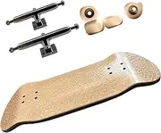 SOLDIER BAR Pro Fingerboard Complete (6-Layer 35mm Deep concave Handmade Maple Deck + Hex (36mm) Truck + Pro Soul Wheels) (Brown Litchi-Patterned)