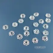 20 Solid Sterling Silver 6mm Lightweight Floral Bead Caps #33888