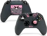 Kuitmor Cute Cover Skin for Xbox Series X Controller,Soft Silicone Protective Case,Ergonomic Protective Cover Skin Case Compatible with Xbox Wireless Controller with 2 Thumb Grip Caps (KLM-Black)