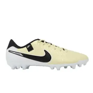 Nike 足球鞋 Legend 10 Academy AG 男鞋 米黃 黑 人工草皮 皮革 DV4340-700