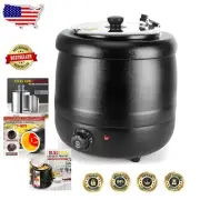 Professional Electric Soup Kettle - 10L with Precise Temperature Control, Black