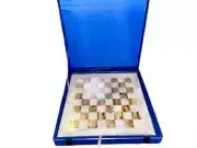 Premium Marble Checkers Board with Marble Pieces | Handcrafted Luxury 12" Marble