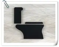 在飛比找Yahoo!奇摩拍賣優惠-【現貨】座式馬桶標示牌黑色壓克力指示牌 標誌告示 男女廁所 