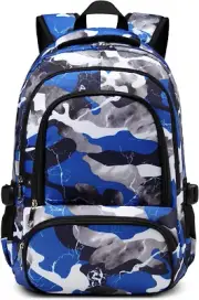 BLUEFAIRY Kids Backpack Boys Elementary School Bags Primary Middle Camo-blue