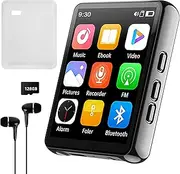 Cetoon 128GB MP3 Player with Bluetooth, Portable Digital Music Player with Speaker, 2.4" Full Touch Screen, HiFi Sound, FM Radio Recorder, Wired Earphones Included, for Running, Gym, Travel