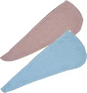 DECORNIJIA 2Pcs Hair Drying Towel Wrap Microfiber Hair Turbans for Comfortable Use Lightweight Absorbent