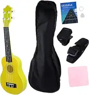 ERINGOGO 1 Set Ukulele for Complete Musical Instrument Package with Tuner Strap and Bag for Beginners and Early Education