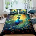 Bedding Set Peacocks Feather Duvet Cover King Beatuiful Animal Print Duvet
