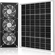 Solar 3 Fan Kit, 25W Solar Panel Powered Exhaust Fan for Outdoor Chicken Coop, Greenhouse & Shed, Intake or Exhaust Air for Cooling, IP67 Waterproof, 3500RPM, 15 FT Long Cord