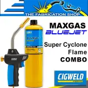 Cigweld MAPP Gas Cylinder & Maxgas BlueJet Blow Torch BBQ Brazing Soldering Heat