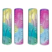 4pcs Colourful Bendable Soft Ruler 15cm Foldable Flexible Measuring Ruler Set