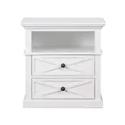 [Florabelle Living] Sorrento Hamptons Medium 2 Drawer Bedside Table White