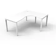 RAPIDLINE DELUXE PROFILE LEG CORNER WORKSTATION 1 Person Single Sided W1500 x W1500 x D750 x H730mm White Top White Frame
