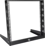 12U Desktop Rack for Audio & Network Devices 19 Inch 2 Post Open Frame Shelf wit