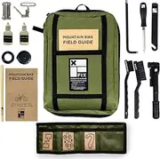 Fix Manufacturing MTB Bike Tool Kit Set Portable - 16 Tools- Bike Accessories, Bike Tools Kit Set -Top Off Your Tires with Air-Lube Your Chain-Dial in Your Suspension