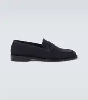 [Manolo Blahnik] Manolo Blahnik Perry suede penny loafers AU 11 blue