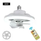 LED Light Ceiling Fan Modern Smart E27 Lamp Head Ceiling Fan Remote Home Office