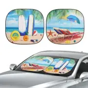 Auto Drive Windshield Twist Sunshade Beach Design Sunlight UV Ray Block AD23M-83