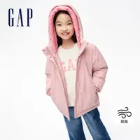 在飛比找蝦皮商城優惠-Gap 女童裝 Logo連帽羽絨外套-粉色(837226)