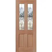 Woodcraft 2040 x 820 x 40mm Entrance Door Cass Chrome Leadlight Glass TG59