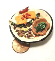 Beef Soft Taco, Guacamole, Chili Pepper, Beans & Rice (Clay Refrigerator Magnet)