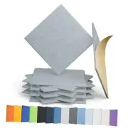 12 Pack Acoustic Panels Self Adhesive Sound Proof Foam, Square 12pcs Blue Gray