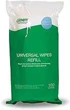 Clinell Universal Disinfectant Wipes - Tub Refill of 100, Sanitising, Multipurpose Cleaning Wipes