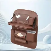 ATATHXHQay Car Storage Bag Waterproof Trash Can Folding Dining Table Car Seat Back Hanging Bag Rear Multifunctional Storage Box(Coffee1)