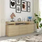 Modern Buffet Sideboard Cabinet Storage Cupboard 2 Doors 3 Drawers Oak