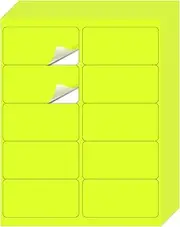 STARLIBOO Shipping Labels Stickers, 2"×4" Printable Fluorescent Mailing Labels for Laser/Inkjet Printing- Matte, Permanent Adhesive Sticker Labels (30 Sheets, 300 Labels- Fluorescent Yellow)