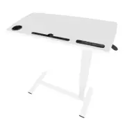 Over Bed Table Pneumatic Adjustable Height Stand Desk with Hidden Wheels USB ...