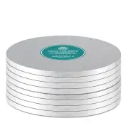 Silver Cake Drum Round 12 Inch Cake Boards with 1/2-Inch Thick Smooth Edges f...