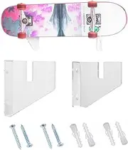 Skateboard Wall Mount - Transparent Acrylic Skateboard Shelf,Snowboard Rack for Longboard Penny Board Snowboard and Skateboard, Skateboard Hanger