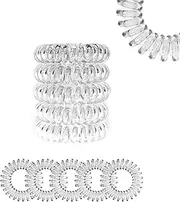 Specora - Spiral Hair Scrunchies Pack of 5-4 cm TPU Transparent
