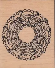 jill’s wreath norma glamp Wood Mounted Rubber Stamp 2 1/2 x 3" Free Shipping