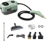 Steam Cleaner, 2500W Handheld Steamer Cleaning Machine with 3 Brush Heads, 1100ML Water Tank, 15S Quick Heating, 6 Steam Settings, Portable Steam Shot Cleaner for Carpet Sofa, Kitchen Green