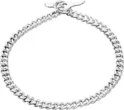 Herm Sprenger Chrome Plated Steel Dog Training Collar with Flat Narrow Round Links Toggle Closure Dog Chain for Small Medium Large Dogs Made in Germany (20 inches (50 cm))