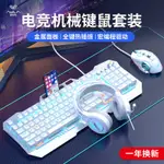 【蝦皮優選】 狼蛛機械鍵盤滑鼠耳機三件組筆記型電腦有線電競遊戲收割者鍵鼠