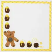 Honey Bear Embroidered quilt label bees personalize custom message included