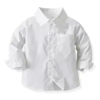 在飛比找蝦皮購物優惠-70-160兒童白襯衫 兒童春季長袖小外套上衣正裝 新款外出