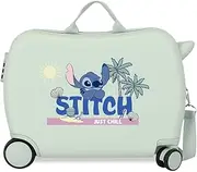 [Disney] Joumma Stitch Just Chill Children's Suitcase Green 50 x 38 x 20 cm Rigid 1.8 kg Combination Lock Side ABS 1.8 kg 38L Hand Luggage, Green, One Size, Children's Suitcase