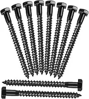 DOITOOL Strong 10pcs Lag Screws Carbon Steel Fasteners for Wood Metal Decking Fence Construction