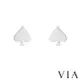 【VIA】符號系列 黑桃造型白鋼耳釘 造型耳釘 鋼色